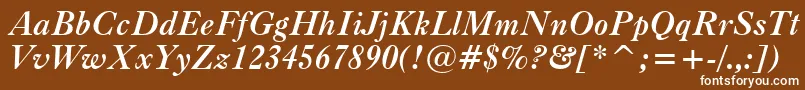 CaslonBoldItalicBt Font – White Fonts on Brown Background