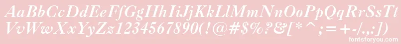 CaslonBoldItalicBt Font – White Fonts on Pink Background