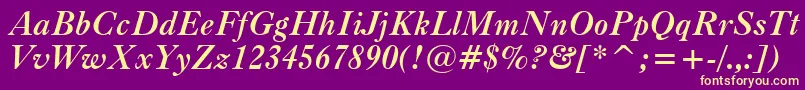 CaslonBoldItalicBt Font – Yellow Fonts on Purple Background