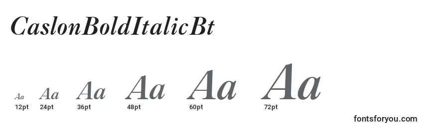 Размеры шрифта CaslonBoldItalicBt