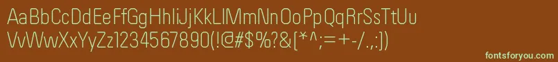 OrderltRegular-fontti – vihreät fontit ruskealla taustalla