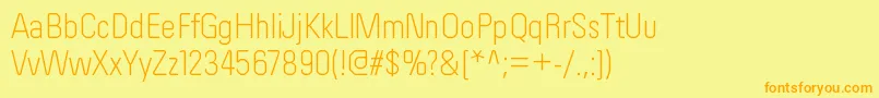 Fonte OrderltRegular – fontes laranjas em um fundo amarelo