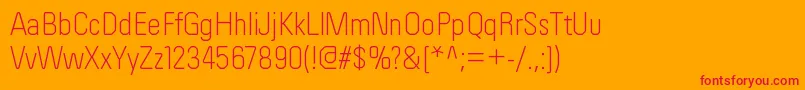 OrderltRegular-fontti – punaiset fontit oranssilla taustalla