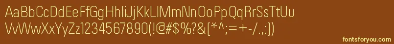 OrderltRegular-fontti – keltaiset fontit ruskealla taustalla
