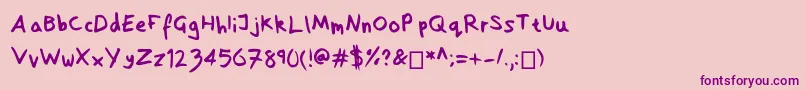 SofiaHandwritten Font – Purple Fonts on Pink Background