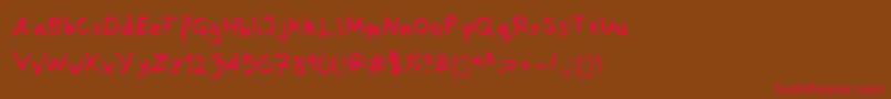 SofiaHandwritten Font – Red Fonts on Brown Background