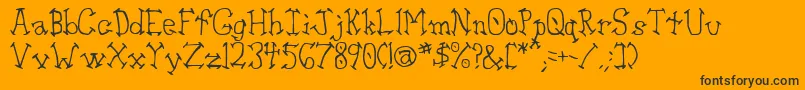 Aswell-Schriftart – Schwarze Schriften auf orangefarbenem Hintergrund