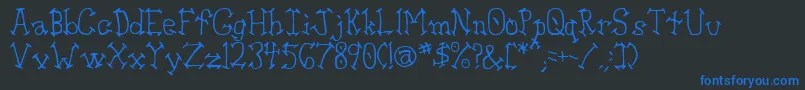 フォントAswell – 黒い背景に青い文字