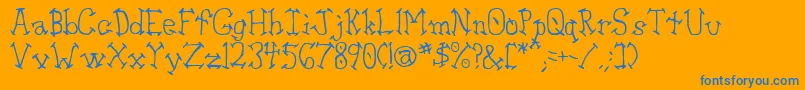 Aswell Font – Blue Fonts on Orange Background