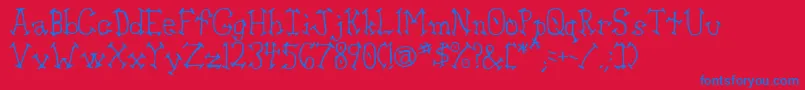 フォントAswell – 赤い背景に青い文字