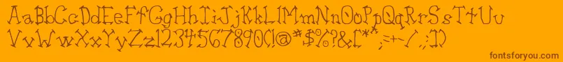 Aswell-Schriftart – Braune Schriften auf orangefarbenem Hintergrund
