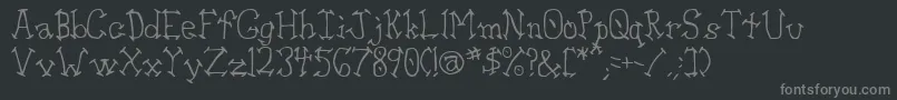 Aswell-fontti – harmaat kirjasimet mustalla taustalla