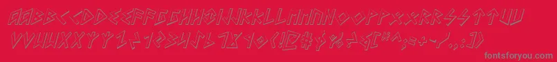 フォントHeorotsi – 赤い背景に灰色の文字