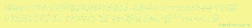 Heorotsi Font – Green Fonts on Yellow Background