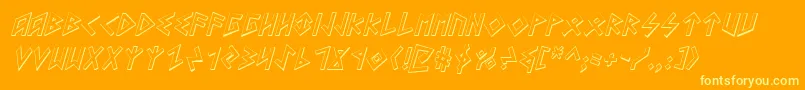 Heorotsi Font – Yellow Fonts on Orange Background