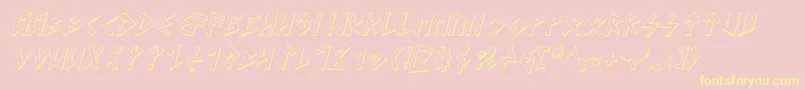 Heorotsi Font – Yellow Fonts on Pink Background