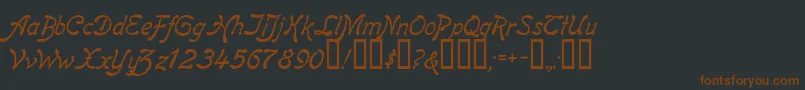 ReginaKursivItalic Font – Brown Fonts on Black Background