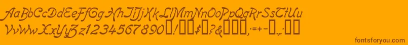 ReginaKursivItalic Font – Brown Fonts on Orange Background