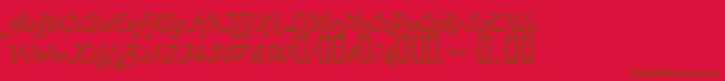 ReginaKursivItalic Font – Brown Fonts on Red Background