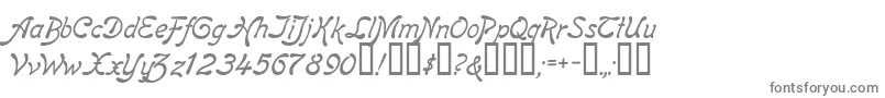 フォントReginaKursivItalic – 白い背景に灰色の文字