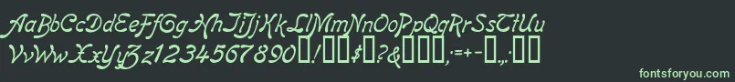 Шрифт ReginaKursivItalic – зелёные шрифты на чёрном фоне