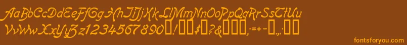 ReginaKursivItalic Font – Orange Fonts on Brown Background