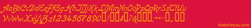 ReginaKursivItalic Font – Orange Fonts on Red Background