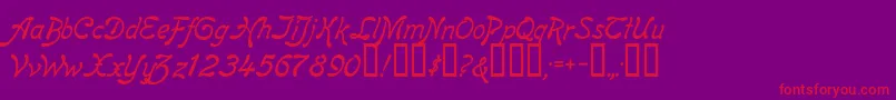 ReginaKursivItalic Font – Red Fonts on Purple Background