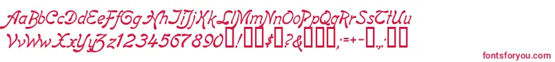 ReginaKursivItalic Font – Red Fonts on White Background
