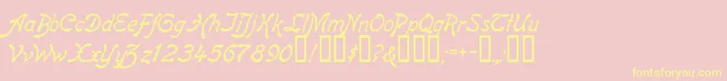 ReginaKursivItalic Font – Yellow Fonts on Pink Background