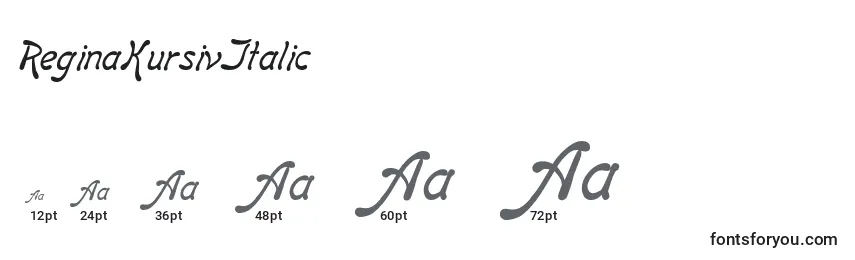 Größen der Schriftart ReginaKursivItalic