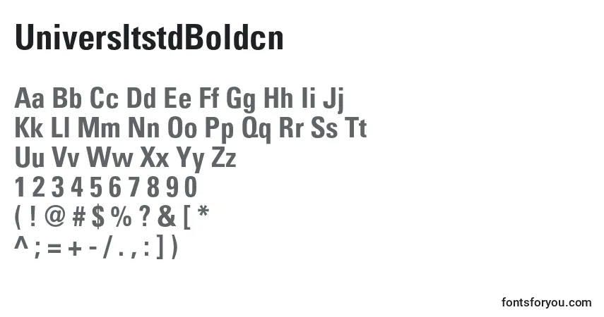 UniversltstdBoldcnフォント–アルファベット、数字、特殊文字