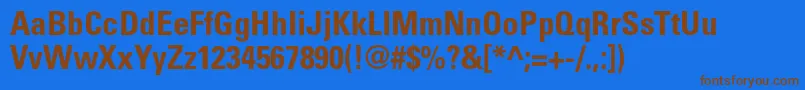 UniversltstdBoldcn Font – Brown Fonts on Blue Background