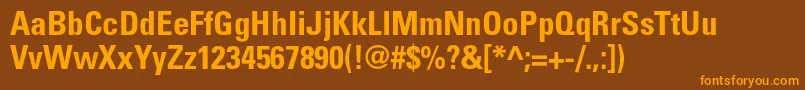 UniversltstdBoldcn Font – Orange Fonts on Brown Background