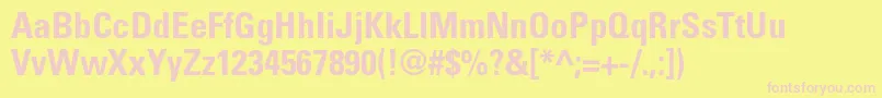 UniversltstdBoldcn Font – Pink Fonts on Yellow Background