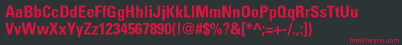 UniversltstdBoldcn Font – Red Fonts on Black Background