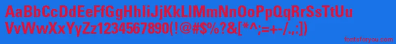 UniversltstdBoldcn Font – Red Fonts on Blue Background