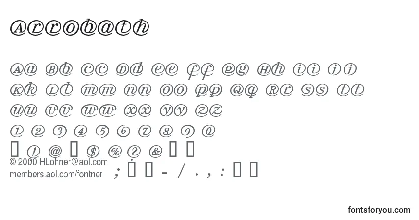 Czcionka Arrobath – alfabet, cyfry, specjalne znaki