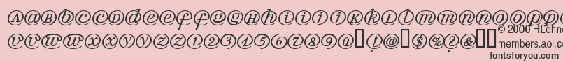 Arrobath-Schriftart – Schwarze Schriften auf rosa Hintergrund
