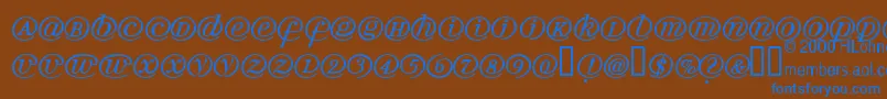Czcionka Arrobath – niebieskie czcionki na brązowym tle