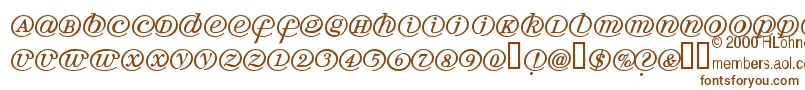 Arrobath-Schriftart – Braune Schriften auf weißem Hintergrund