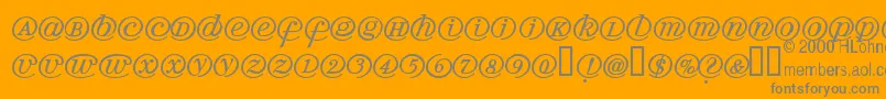 Arrobath-fontti – harmaat kirjasimet oranssilla taustalla