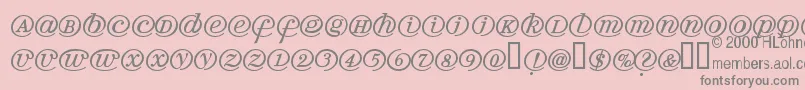 Arrobath-Schriftart – Graue Schriften auf rosa Hintergrund