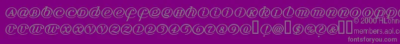 Arrobath-fontti – harmaat kirjasimet violetilla taustalla