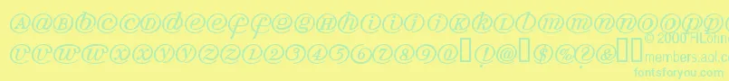 フォントArrobath – 黄色い背景に緑の文字