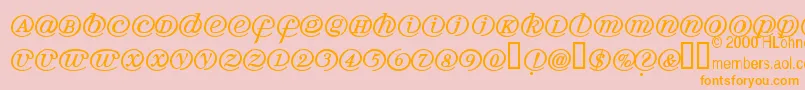 Arrobath-Schriftart – Orangefarbene Schriften auf rosa Hintergrund