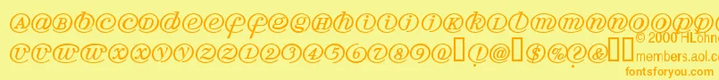 Fonte Arrobath – fontes laranjas em um fundo amarelo