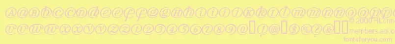 フォントArrobath – ピンクのフォント、黄色の背景