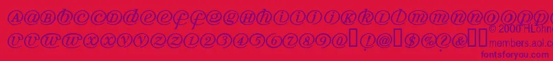 Fonte Arrobath – fontes roxas em um fundo vermelho