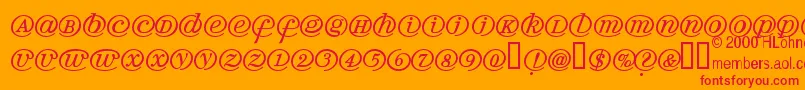 Czcionka Arrobath – czerwone czcionki na pomarańczowym tle